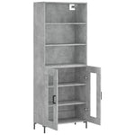 Highboard Concrete Grey 69.5x34x180 cm Engineered Wood 3189321