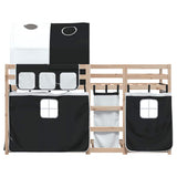 Bunk Bed without Mattress White&Black 90x190 cm Solid Wood Pine 3284027