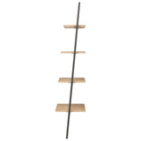 4-Tier Leaning Shelf Light Brown and Black 64x34x150.5 cm 336373