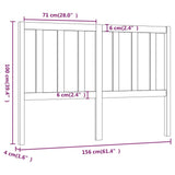Bed Headboard Grey 156x4x100 cm Solid Wood Pine 817747