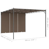 Garden Gazebo with Side Curtain 4x3x2.25 m Taupe 312264