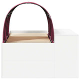 Kids'High Bed Frame with Desk White and Red Engineered Wood 3423681