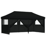 ZNTS Foldable Party Tent Pop-Up with 4 Sidewalls Black 4004958