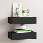 Wall-mounted Drawer Shelves 2 pcs Black 40x23.5x10cm MDF 330244
