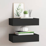 Wall-mounted Drawer Shelves 2 pcs Black 40x23.5x10cm MDF 330244