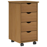 Desk Cabinet Set 2 pcs Honey Brown Solid Pine Wood 3438770