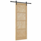 Sliding Door Manual Natural and black 83 x 232 cm 3333284