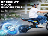 Kids Electric Motorbike 3 Gearboxes Speed Ride on Motorcycle with 40min Ranges - Blue T3398P555165