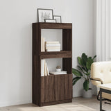 Highboard Brown Oak 63x33x140 cm Engineered Wood 855112