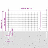 Fence with Posts Silver 1 x 25 m Steel 3337120