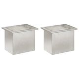 Garden Planter with LED 2 pcs Silver 30 x 40 x 30 cm 8008079