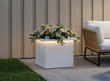 Garden Planter with LED White 30 x 30 x 30 cm Steel 8008058