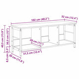 Bookshelf Old Wood 102 x 32 x 40.5 cm Engineered Wood 884022