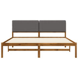 Bed Frame with Upholstered Headboard Natural and Light Grey 3405108