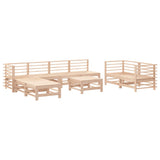 9 Piece Garden Lounge Set Solid Wood Pine 3186298