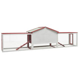 Rabbit Hutch Red 310x70x87 cm Solid Pine & Fir Wood 170860