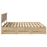 Bed Frame with Drawer Sonoma Oak 200 x 200 cm Engineer Wood 3410674