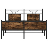 Bed Frame without Mattress Smoked Oak 140x190 cm Engineered Wood 4106926