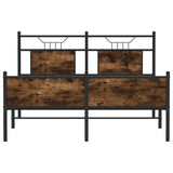 Bed Frame without Mattress Smoked Oak 140x190 cm Engineered Wood 4106926