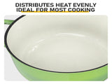 7.5QT Round Enameled Pot with Stainless Steel Handle Green Gradient 77337136