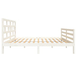3101284 Bed Frame without Mattress White Solid Wood 140x200 cm