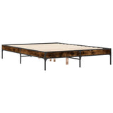 Bed Frame without Mattress Smoked Oak 135x190 cm Double 845043