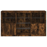 Sideboard with LED Lights Smoked Oak 181.5x37x100 cm 3209181