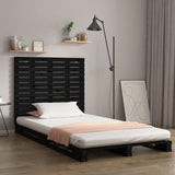 Wall Headboard Black 106x3x91.5 cm Solid Wood Pine 824667