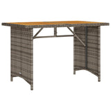 2 Piece Garden Dining Set with Cushions Grey Poly Rattan 366337