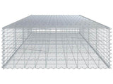 Gabion Basket with Cover 400x100x50 cm Galvanised Iron 3295181