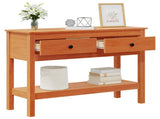 Console Table Wax Brown 100 x 35 x 75 cm Soild Pine Wood 869937