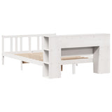 Bookcase Bed without Mattress White 140x200cm Solid Wood Pine 3322282