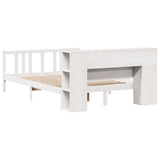 ZNTS Bookcase Bed without Mattress White 160x200cm Solid Wood Pine 3322286