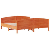 Bed Frame without Mattress Wax Brown 200x200 cm Solid Wood Pine 3301778