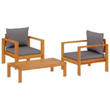 3 Piece Garden Sofa Set with Cushions Solid Wood Acacia 3214846