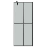 ZNTS Walk-in Shower Wall with Shelf Black 100x195 cm ESG Glass&Aluminium 3185477