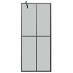 ZNTS Walk-in Shower Wall with Shelf Black 80x195cm ESG Glass&Aluminium 3185453