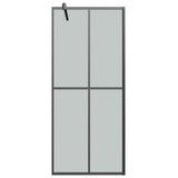 Walk-in Shower Wall with Shelf Black 90x195 cm ESG Glass&Aluminium 3185465