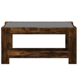 Coffee Table with LED Smoked Oak 93x53x45 cm Engineered Wood 847557
