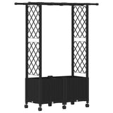 Raised Bed with Trellis and Roof Black 124.5 x 40 x 142 cm PP 3423030