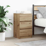 Bedside Cabinet with 3 Drawers Artisan Oak 39x35x65 cm 861353