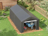 3.6 x 2.1m Portable Outdoor Shed, with Window - Dark Grey T3398P323922