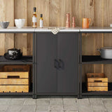 Kitchen Storage HATTEM Black 60 x 50 x 92 cm Steel 874989