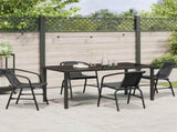 Garden Dining Set 5 pcs Black Powder-Coated Steel 3379383
