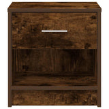 Bedside Cabinets 2 pcs with Drawer Smoked Oak 39x28x41 cm 858758