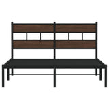 Bed Frame without Mattress with Headboard Brown Oak 137x190 cm 4017150