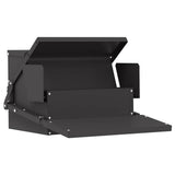 Chicken Treadle Feeder Black 50 x 40 x 29 cm Cold-Rolled Steel 874699