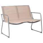 4 Piece Garden Lounge Set Fabric & Steel Cream 44353