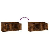 TV Cabinet with LED Smoked Oak 100x34x50 cm Engineered Wood 852212