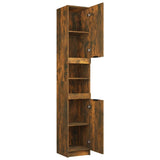 Bathroom Cabinet Smoked Oak 32x34x188.5 cm Engineered Wood 817069